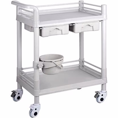 Adexa two tier mobile medical trolley