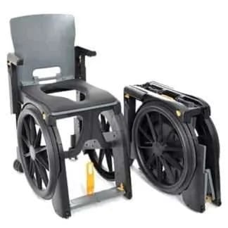 Folding shower chair commode