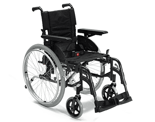 adult manual folding self propelled lightweight wheelchair in black