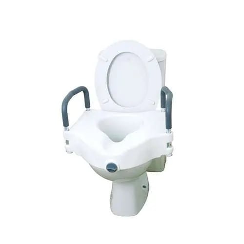 raised toilet seat removeable armrests